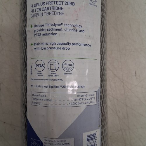 PENTEK FLOPLUS PROTECT 20BB WHOLE-HOUSE CARBON WATER FILTER - 1 MICRON/40,000GAL CAPACITY image 4