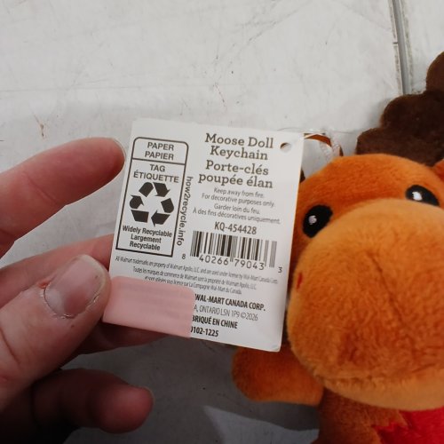 WAY TO CELEBRATE MOOSE DOLL KEYCHAIN - ORANGE / BROWN (MODEL: KQ-454428) image 2