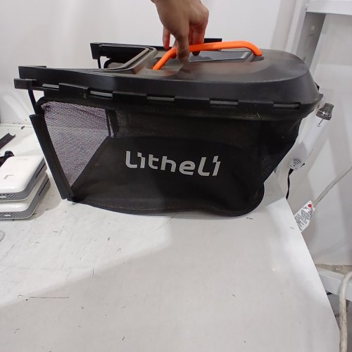 LITHELI LIGHTWEIGHT CORDLESS ELECTRIC LAWN MOWER WITH 6-POSITION HEIGHT ADJUSTMENT - 20V - 16" - WHITE/ORANGE/BLACK (MODEL: U20LM00-0A210) image 6
