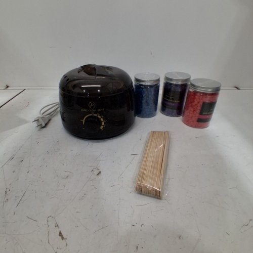 PURE CLEAN LOVE WAX WARMER KIT WITH WAX BEADS AND APPLICATOR STICKS - BLACK image 2