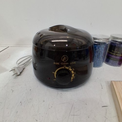 PURE CLEAN LOVE WAX WARMER KIT WITH WAX BEADS AND APPLICATOR STICKS - BLACK image 3