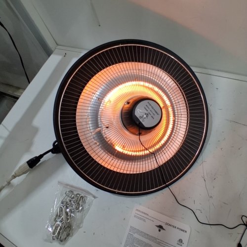 DONYER POWER INDOOR/OUTDOOR CEILING MOUNTED HANGING ELECTRICAL PATIO HEATER - 1500W - BLACK (MODEL: HCH-503) image 2