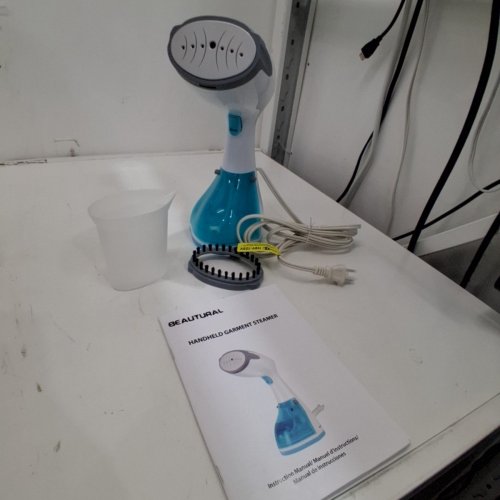 BEAUTURAL HANDHELD GARMENT STEAMER - WHITE/AQUA (MODEL: HJ-3000B) image 4