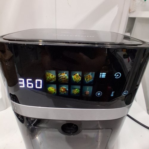 BLUEBOW 8-IN-1 AIR FRYER WITH TOUCHSCREEN, VIEWING WINDOW, COOKING PRESETS - 6QT - 1350W - BLACK/SILVER image 2