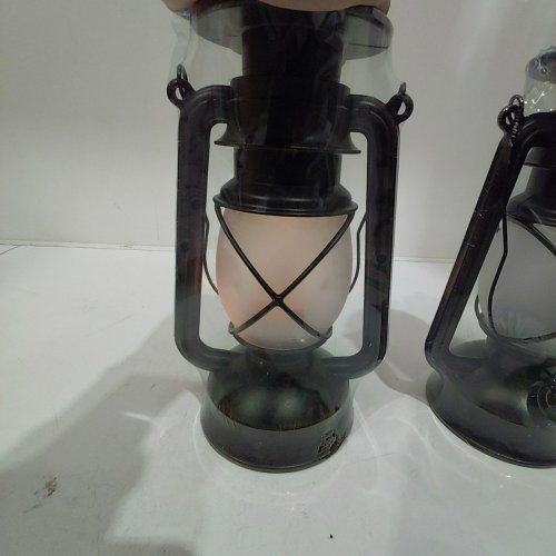 2PK SOLAR FLAME RETRO LANTERNS - BROWN image 3
