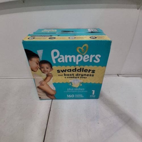 160PK PAMPERS SWADDLERS BEST DRYNESS DISPOSABLE DIAPERS - SIZE 1 (8-14LB) image 2