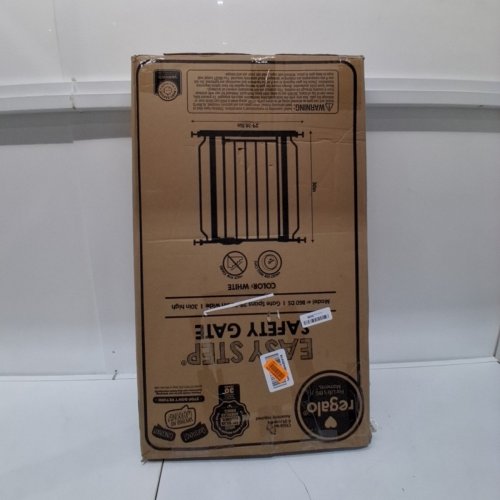 REGALO EASY-STEP METAL WALK-THROUGH PRESSURE MOUNT SAFETY GATE - 30"X29"-38.5" - WHITE (MODEL#: 1160 DS) image 3