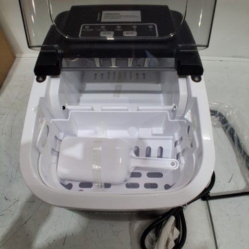 EUHOMY COUNTERTOP ICE MAKER MACHINE WITH HANDLE, BASKET AND SCOOP - MAKES 26LBS PER DAY - BLACK (MODEL: IM030-B) image 4