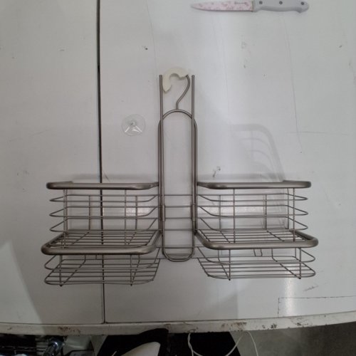 TWO COMPONANT ADJUSTABLE MEATAL SHOWER CADDY - 16-23"X 16"- SILVER image 2