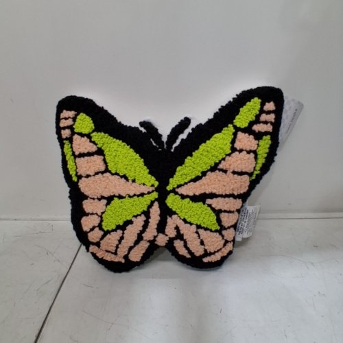 ZADORA BUTTERFLY DECORATIVE PILLOW - BLACK, PINK, AND GREEN (MODEL: F314301) image 2