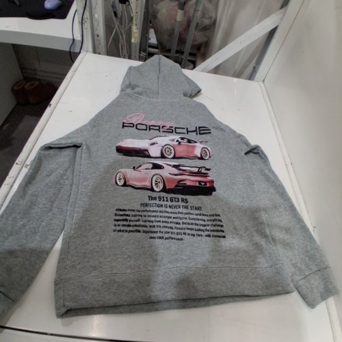 PORSCHE GRAPHIC HOODIE - SMALL - GRAY image 3