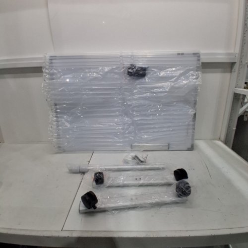 MOBILE MAGNETIC WHITEBOARD DOUBLE SIDED 360 REVERSIBLE ROLLING - 36" X 24" - WHITE/SILVER image 2
