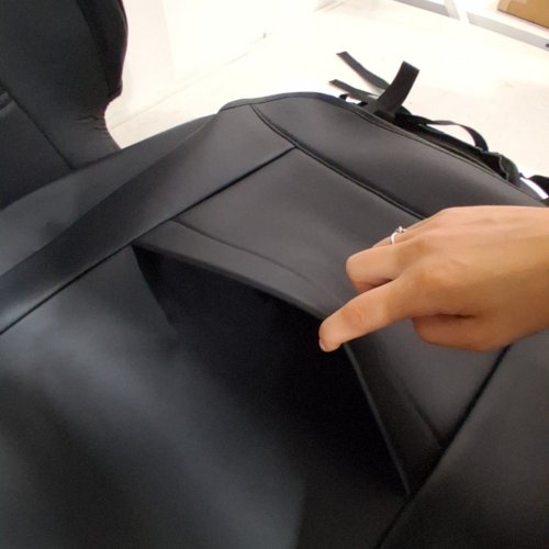 DRCARNOW LEATHER FRONT SEAT COVERS, FORD F150 - BLACK (MODEL: DR000235-BH-1) image 4