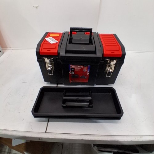 CRAFTSMAN PLASTIC LOCKABLE ROLLING TOOL BOX - 20L - BLACK/RED (MODEL: CMST18614) image 2