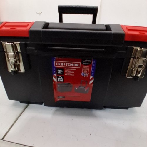 CRAFTSMAN PLASTIC LOCKABLE ROLLING TOOL BOX - 20L - BLACK/RED (MODEL: CMST18614) image 4