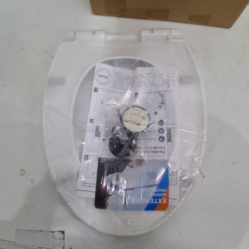 GARVEE SOFT CLOSE HINGE NON-SLIP ELONGATED TOILET SEAT - 18.5" - WHITE (MODEL: PH0_16EXDA3Y) image 3