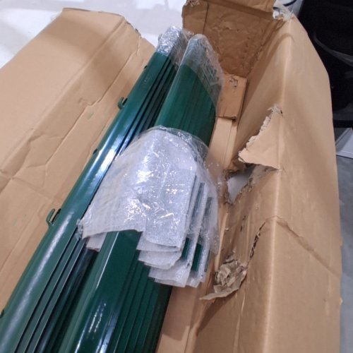 10PK METAL GARDEN FENCE POSTS WITH U-CHANNEL - 6FT - GREEN image 4