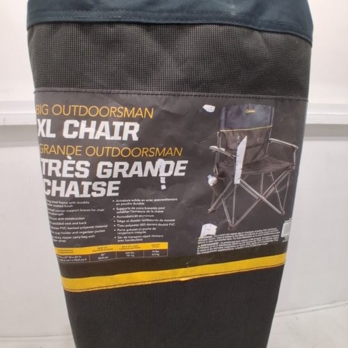 BPS BIG OUTDOORSMAN XL FOLDING CHAIR WITH SIDE POCKET - 400LBS MAX - BLACK/GREY - (MODEL: 331271) image 7