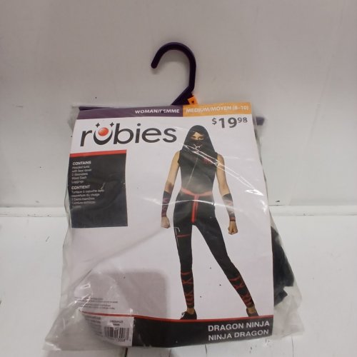 RUBIES HALLOWEEN DRAGON NINJA COSTUME - MEDIUM (8-10) - BLACK / RED (MODEL: 1000480) image 2