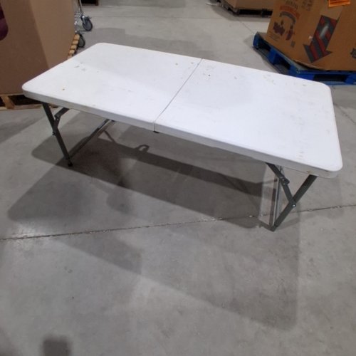 NFPSHOP PORTABLE PLASTIC FOLDING TABLE WITH HANDLE - 4FT - WHITE (MODEL: HC-298FT-WHITE) image 3