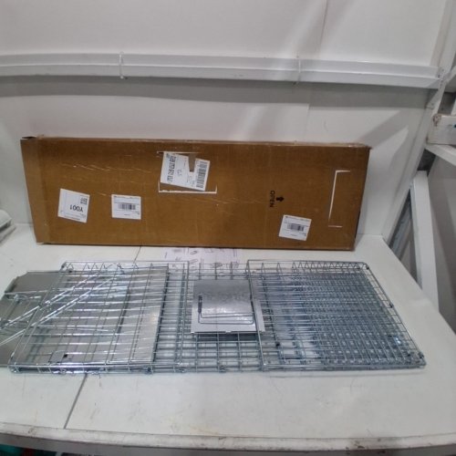 HOMEGROOVE EASY SET LIVE ANIMAL CAGE TRAP - 37" X 13.25" - GREY image 2