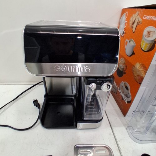 GOURMIA 8-IN-1 ONE-TOUCH ESPRESSO, CAPPUCCINO, LATTE & AMERICANO MAKER WITH AUTOMATIC FROTHING - SILVER BLACK (MODEL: GCM4230) image 3