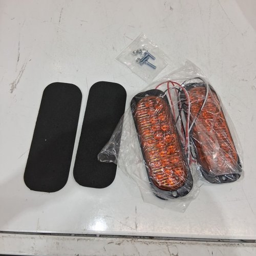 2PK AT-HAIHAN ALLUMINUM LED BRAKE TURN SIGNAL SIDE MARKER TAIL LIGHTS, - AMBER image 2