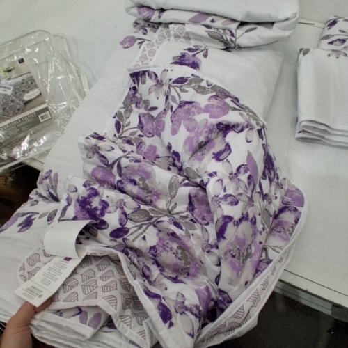 3PC LUSH DECOR TANISHA REVERSIBLE QUILT SET - KING - PURPLE/WHITE/GREY image 4