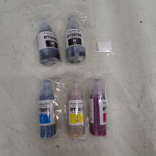 5PC PREMIUM EPSON E502 INK REFILL BOTTLES - 127ML BLACK - 70ML CYAN/MAGENTA/YELLOW image 3