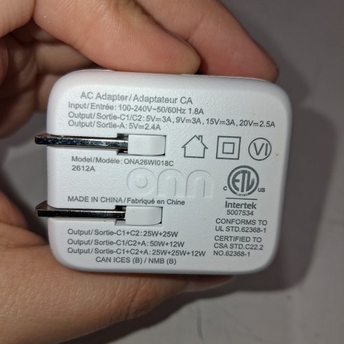 ONN MULTI-PORT USB-C WALL CHARGER - 50W - WHITE (MODEL: ONA26WI018C) image 6