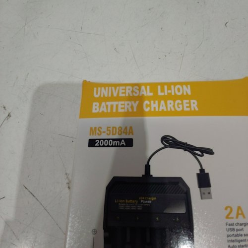 UNIVERSAL LI-ION BATTERY CHARGER WITH BATTERIES - 2A, 4.2 V - BLACK (MODEL: MS-5D84A) image 2