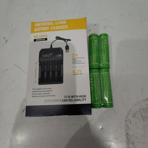 UNIVERSAL LI-ION BATTERY CHARGER WITH BATTERIES - 2A, 4.2 V - BLACK (MODEL: MS-5D84A) image 3