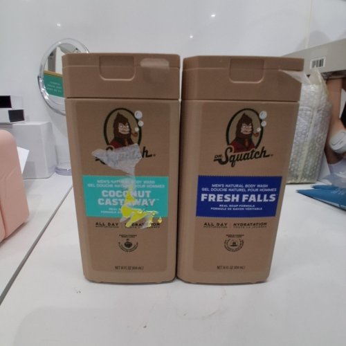 2PC MENS DR. SQUATCH NATURAL BODY WASHES - COCONUT CASTAWAY & FRESH FALLS - 14 OZ EACH image 2