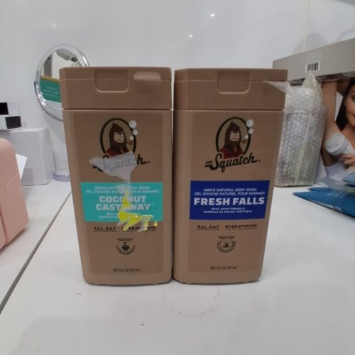 2PC MENS DR. SQUATCH NATURAL BODY WASHES - COCONUT CASTAWAY & FRESH FALLS - 14 OZ EACH image 4