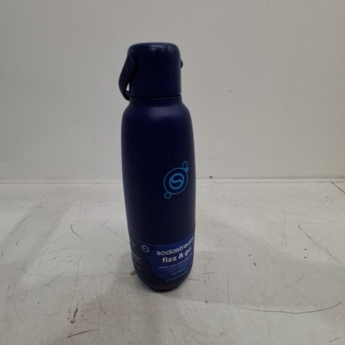 SODASTREAM FIZZ & GO COOL STAINLESS STEEL CARBONATING WATER BOTTLE -900ML - BLUE image 2
