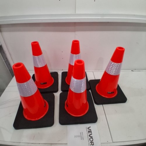 5PK REFLECTIVE SAFETY TRAFFIC CONES - 18" - ORANGE/BLACK (MODEL: TC-45B) image 3