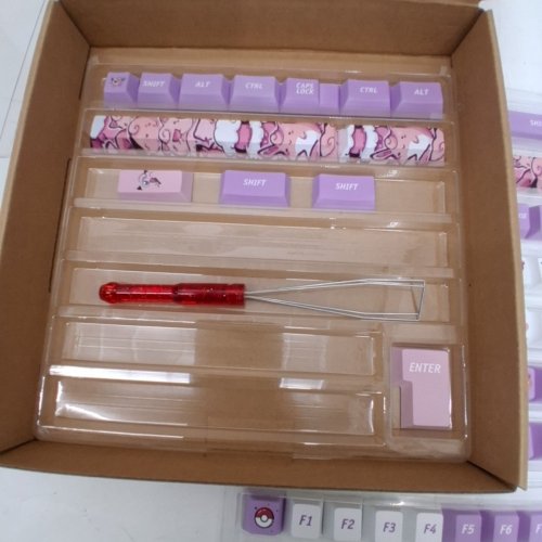 108PC IJKT KEYCAPS FOR CHERRY MX SWITCHES - ANSI ENGLISH AND JAPANESE - JIGGLYPUFF PINK/PURPLE/WHITE image 6
