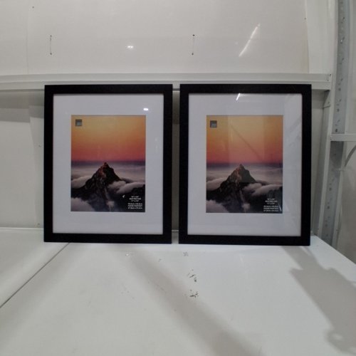 2PK KIERA GRACE MODERN GALLERY PICTURE FRAME, 16" X 20" MATTED TO 11" X 14" - MATT: WHITE, FRAME: BLACK (MODEL: PN00942-6) image 2