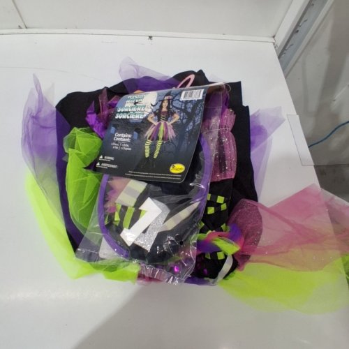 2PC GIRL'S PARTYHOLIC WITCHY WITCH COSTUME SET - MEDIUM 8/10 - BLACK / PURPLE / GREEN image 2