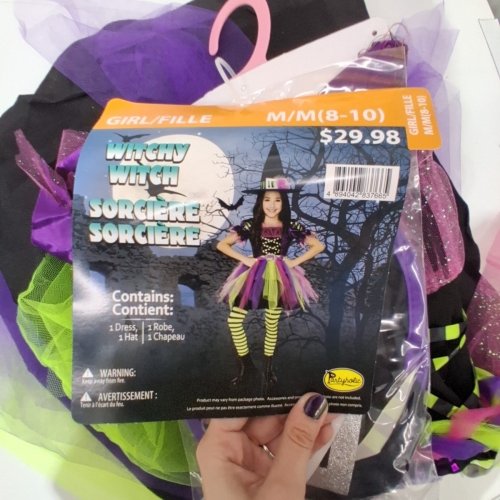 2PC GIRL'S PARTYHOLIC WITCHY WITCH COSTUME SET - MEDIUM 8/10 - BLACK / PURPLE / GREEN image 4