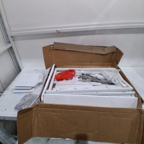 SEVENTABLE COMPUTER DESK WITH POWER OUTLETS, MONITOR STAND AND 5 DRAWERS - 47" - WHITE (MODEL: CPT041-V3N-WE120-ST) image 2