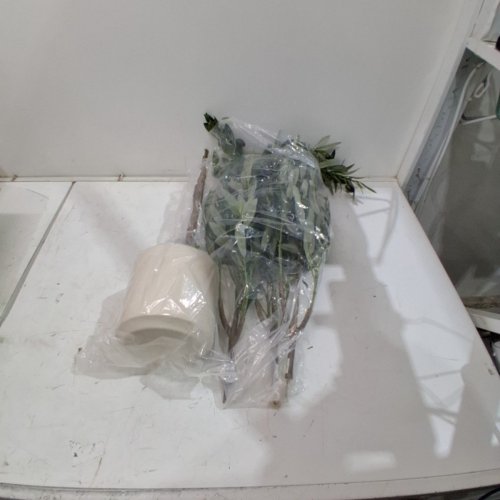 ALUPSSUC ARTIFICIAL OLIVE TREE WITH GREEN MOSS - 4FT - WHITE/GREEN/BROWN image 3