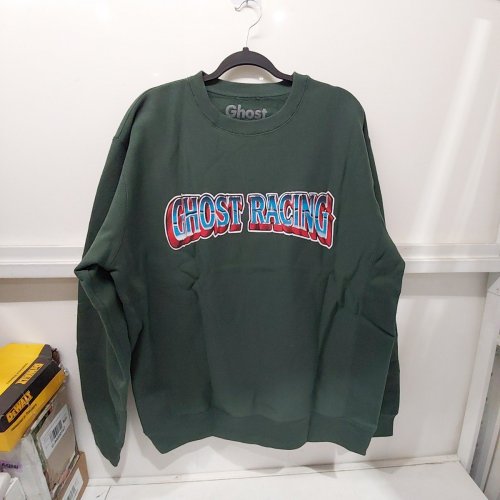 MEN'S GHOST RACING GRAPHIC CREWNECK SWEATSHIRT - EXTRA LARGE - DARK GREEN image 2