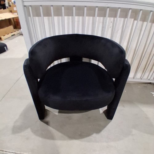 2PK UPHOLSTERED MODERN ACCENT CHAIR WITH 3 LEGS - BLACK image 5