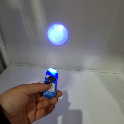 CAT PET LASER POINTER TOY WITH FLASHLIGHT AND SPINNER - BLUE/MULTIPLE PATTERNS (MODEL: TBEEK9129) image 2