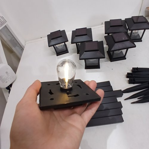 7PK ALIOO SOLAR FLAME PATHWAY SOLAR LIGHTS - BLACK image 2