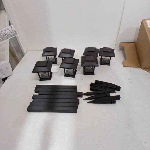 7PK ALIOO SOLAR FLAME PATHWAY SOLAR LIGHTS - BLACK image 3