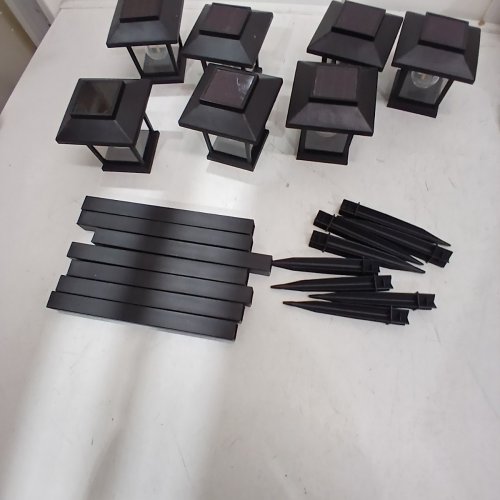 7PK ALIOO SOLAR FLAME PATHWAY SOLAR LIGHTS - BLACK image 4
