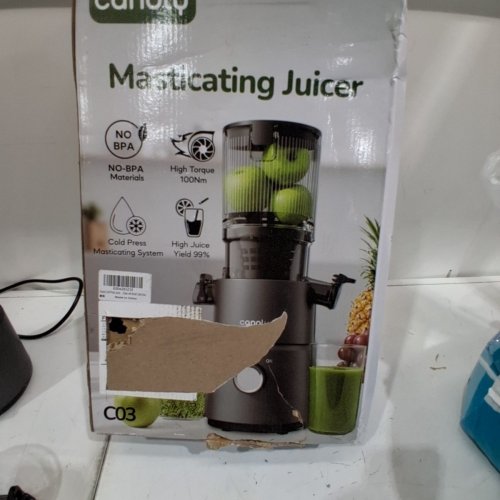 CANOLY MASTICATING SLOW COLD PRESS JUICER MACHINE WITH EXTRA WIDE FEED CHUTE - BLACK (MODEL: CANOLY-003) image 5
