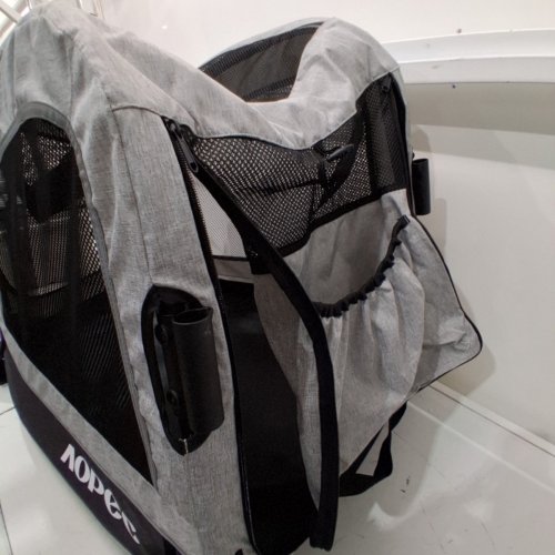 AOPEC LARGE DOG STROLLER DUAL ENTRY SAFETY FOLDING PET STROLLER WITH ADJUSTABLE HANDLE - 160 LBS CAP - 39" X 27.5" X 10.6" - GREY (MODEL:PPS108) image 7
